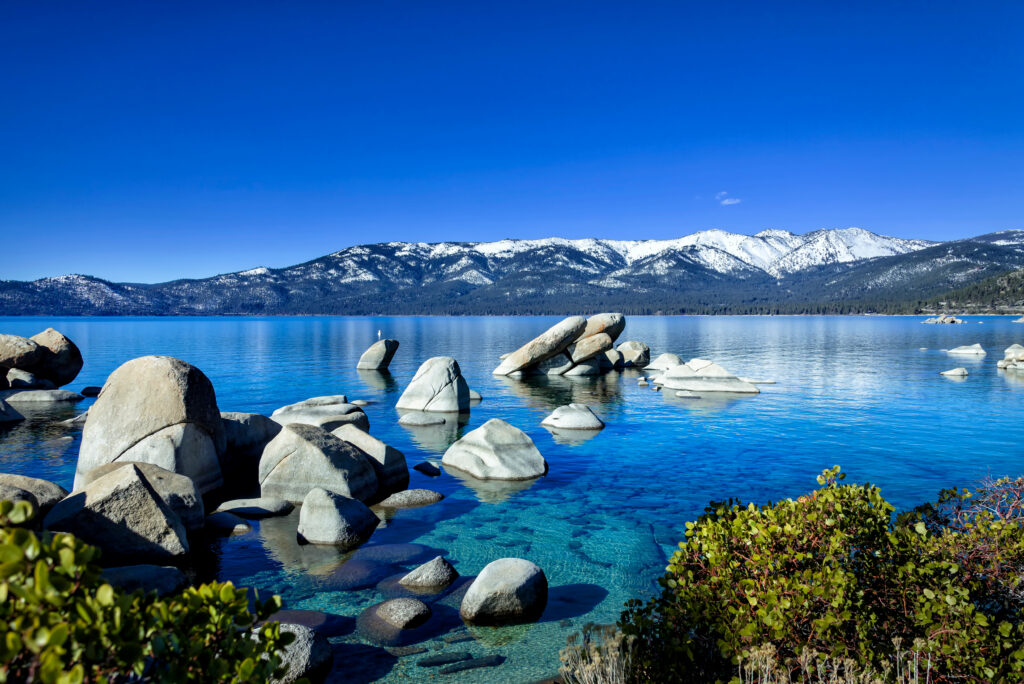 Sand Harbor Beach, Lake Tahoe during spring season